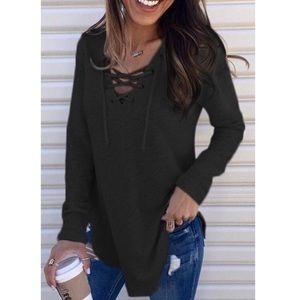 NEW 🍁 FALL ARRIVAL-Long sleeve w/lace up top.
